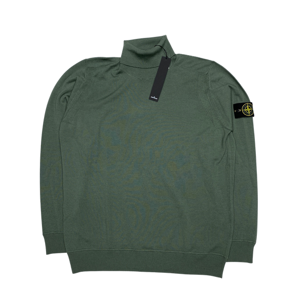 Stone Island 2022 Green Poloneck Jumper