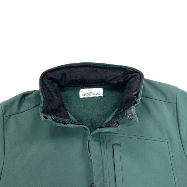 Stone Island Bottle Green Fleece Lined Soft Shell Jacket