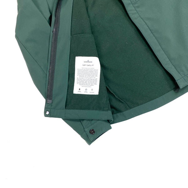 Stone Island Bottle Green Fleece Lined Soft Shell Jacket