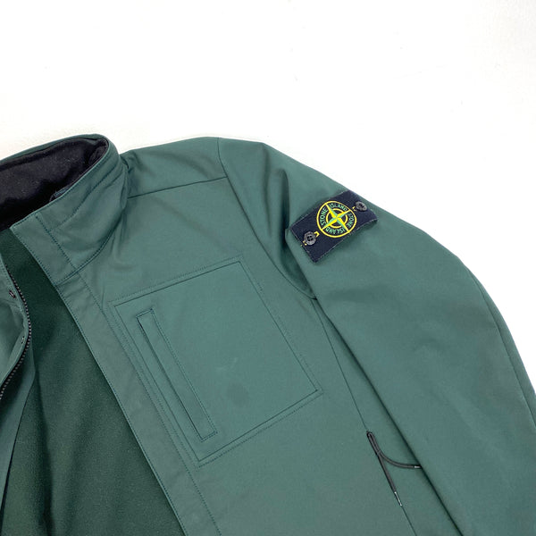Stone Island Bottle Green Fleece Lined Soft Shell Jacket