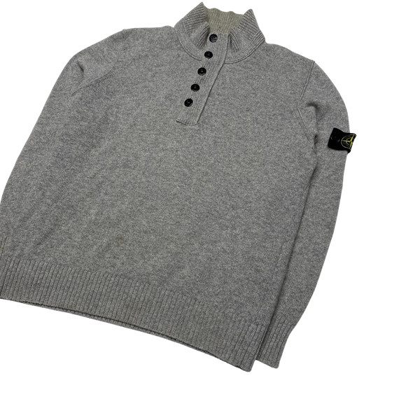 Stone Island Grey Knitted Pullover Jumper