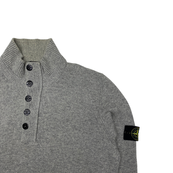 Stone Island Grey Knitted Pullover Jumper