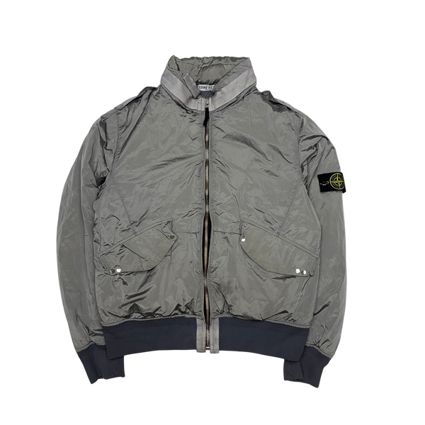 Stone Island Silver 2008 Nylon Metal Quilted Jacket