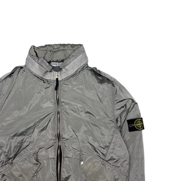 Stone Island Silver 2008 Nylon Metal Quilted Jacket