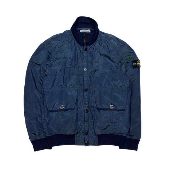 Stone Island Blue Green Nylon Metal Colour Weft