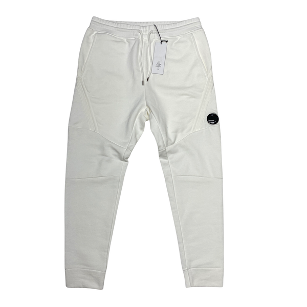 CP Company Heavy White Cotton Diagonal Zipped Joggers Mat s Island