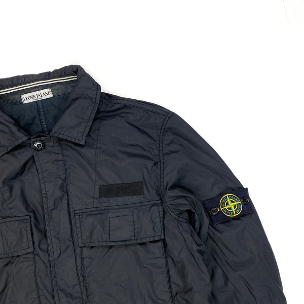 Stone Island Black Nylon Shell Cotton Lined Overshirt