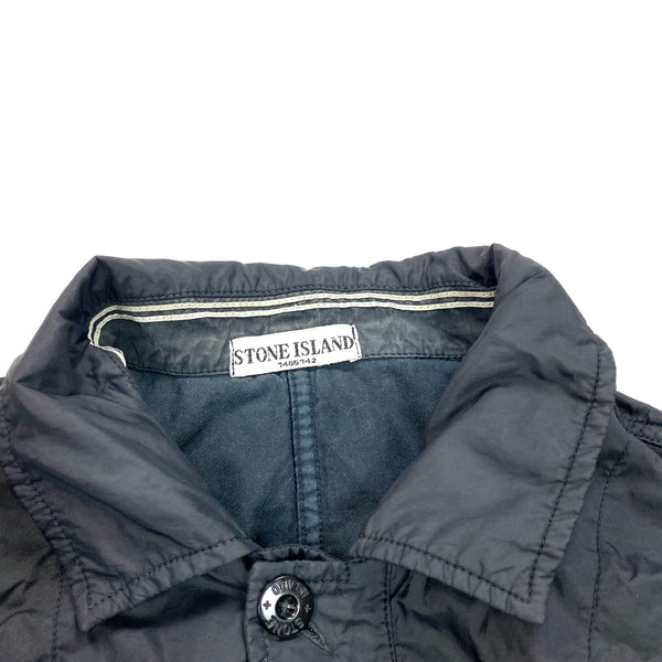 Stone Island Black Nylon Shell Cotton Lined Overshirt