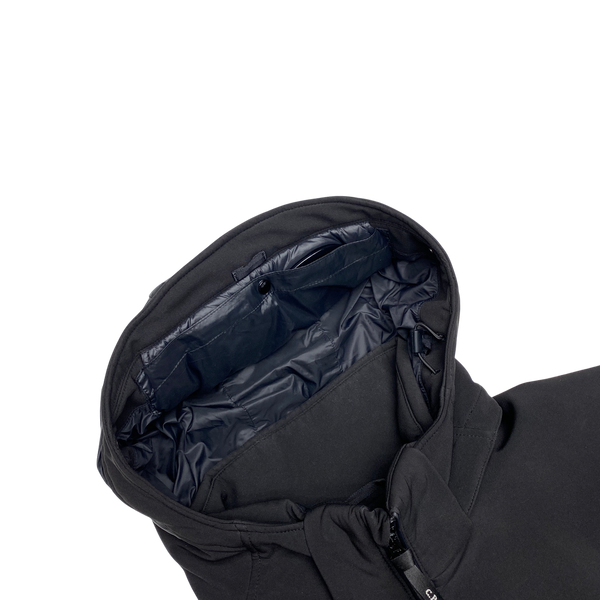 CP Company Black Hybrid Soft Shell Goggle Jacket