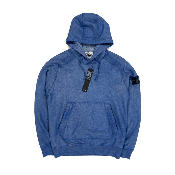 Stone Island Dust Colour Treatment Blue Pullover Hoodie