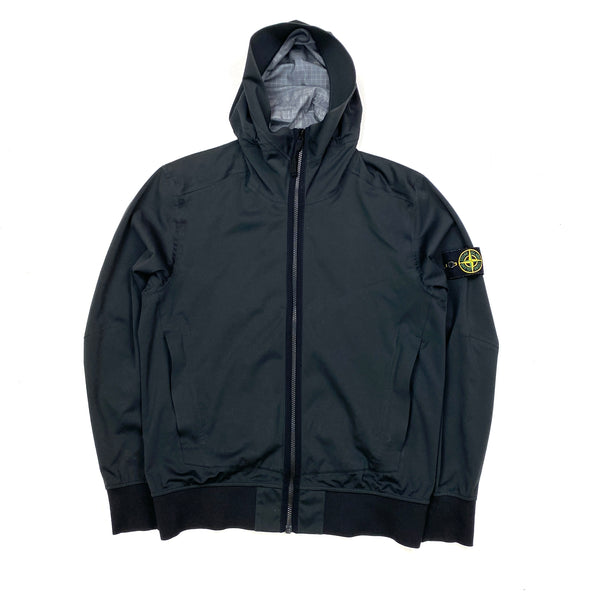 Stone Island Black Light Soft Shell Grid Check Jacket