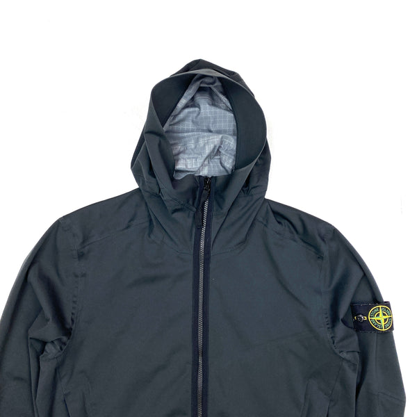 Stone Island Black Light Soft Shell Grid Check Jacket