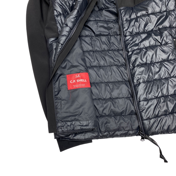 CP Company Black Hybrid Soft Shell Goggle Jacket