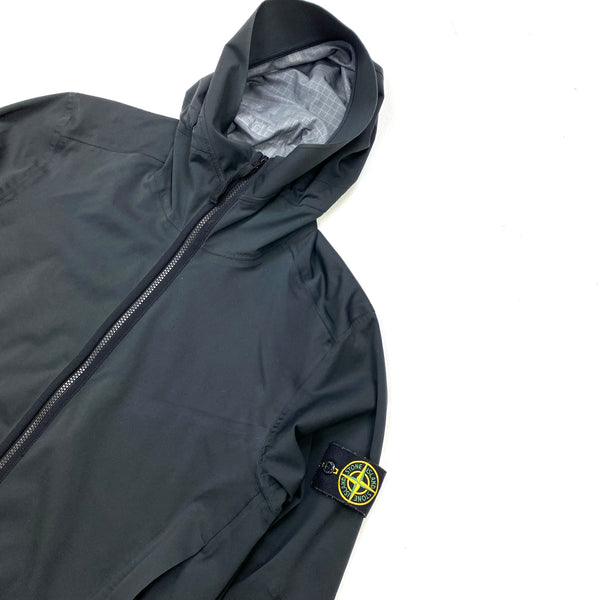 Stone Island Black Light Soft Shell Grid Check Jacket
