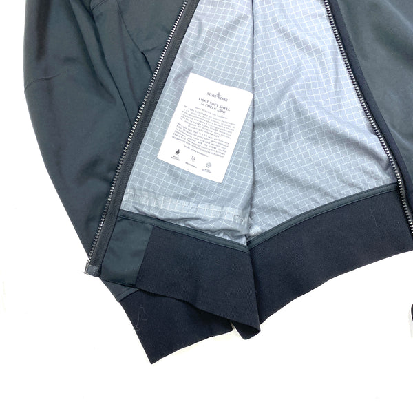 Stone Island Black Light Soft Shell Grid Check Jacket