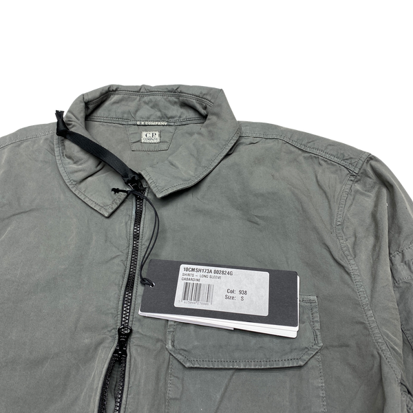 CP Company Grey Gabardine Zipped Overshirt