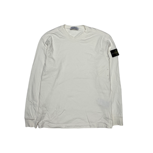 Stone Island 2019 White Cotton Crewneck Sweatshirt