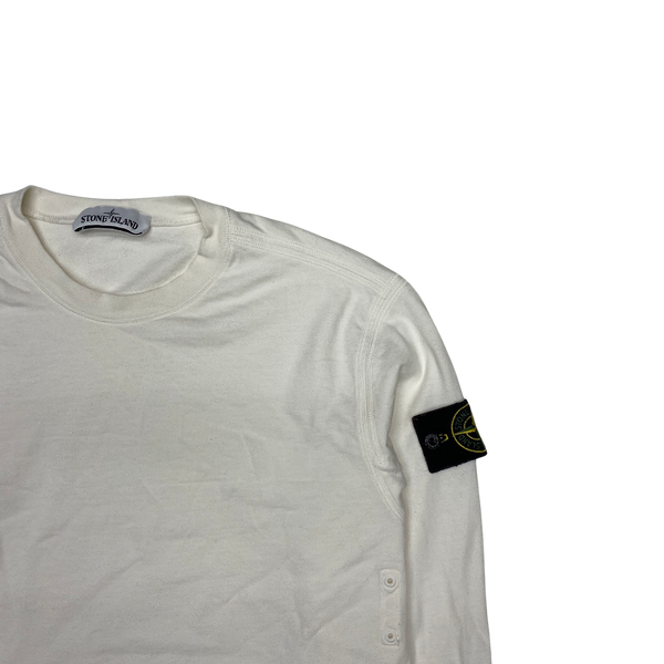 Stone Island 2019 White Cotton Crewneck Sweatshirt