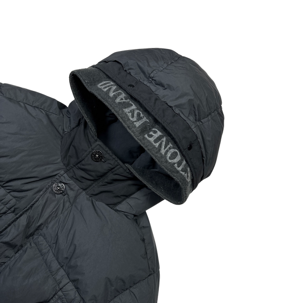 Stone Island 2021 Grey Garment Dyed Long Parka Jacket - Large
