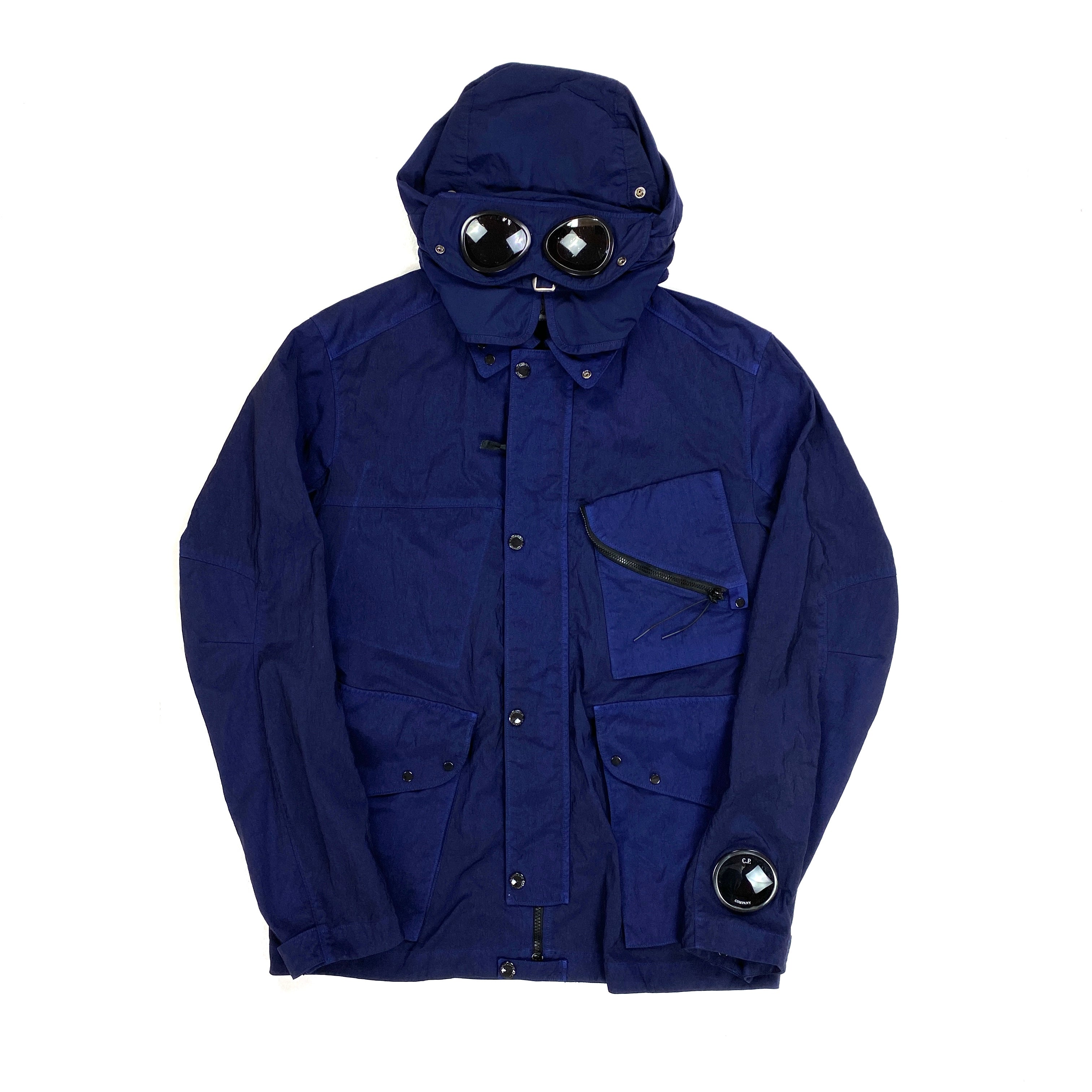 CP Company Blue Quartz Nylon La Mille Goggle Jacket