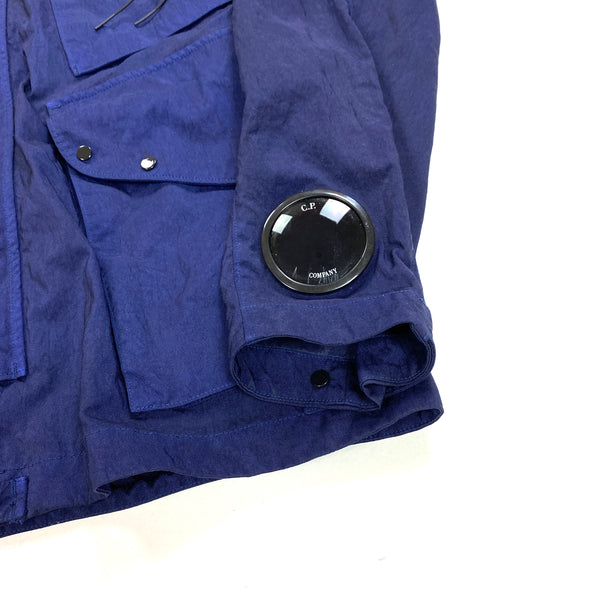 CP Company Blue Quartz Nylon La Mille Goggle Jacket