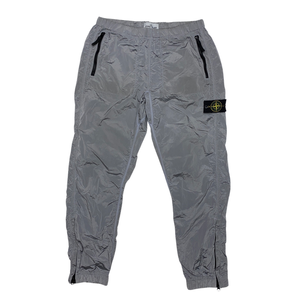 Stone Island 2018 Silver Nylon Metal Cargo Trousers
