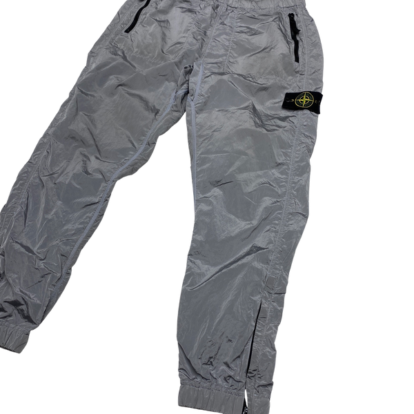 Stone Island 2018 Silver Nylon Metal Cargo Trousers