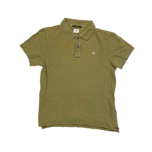 CP Company Olive Cotton Polo Top