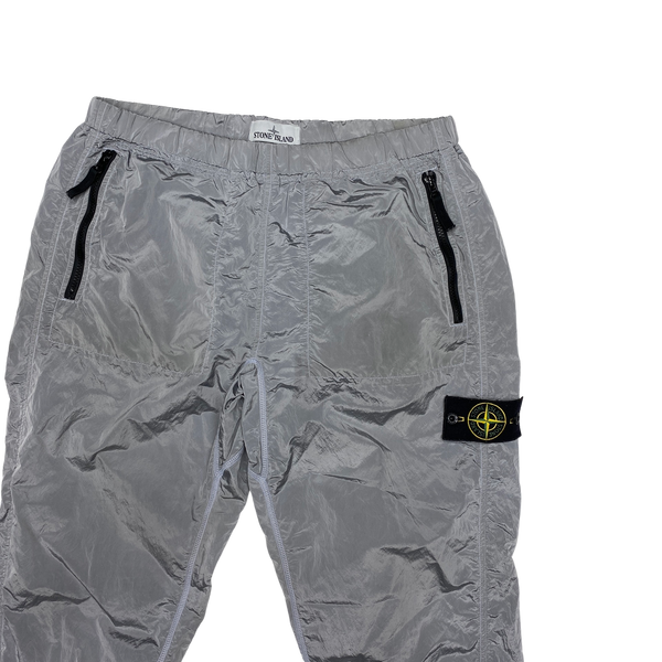 Stone Island 2018 Silver Nylon Metal Cargo Trousers Mat s Island