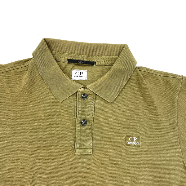 CP Company Olive Cotton Polo Top
