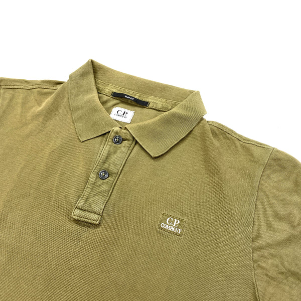CP Company Olive Cotton Polo Top