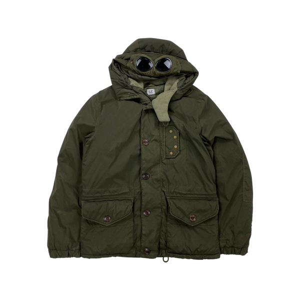 CP Company Khaki Nycra Down Filled Goggle Jacket