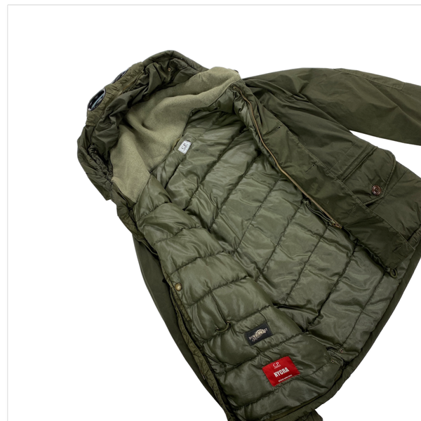 CP Company Khaki Nycra Down Filled Goggle Jacket