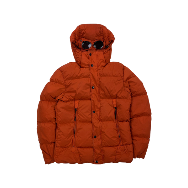 CP Company Orange Nycra Stretch Goggle Puffer Jacket