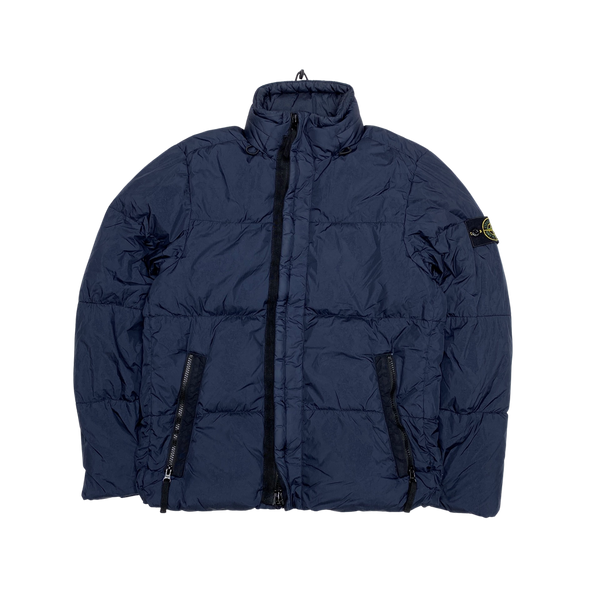 Stone Island 2017 Navy Crinkle Reps NY Down Puffer
