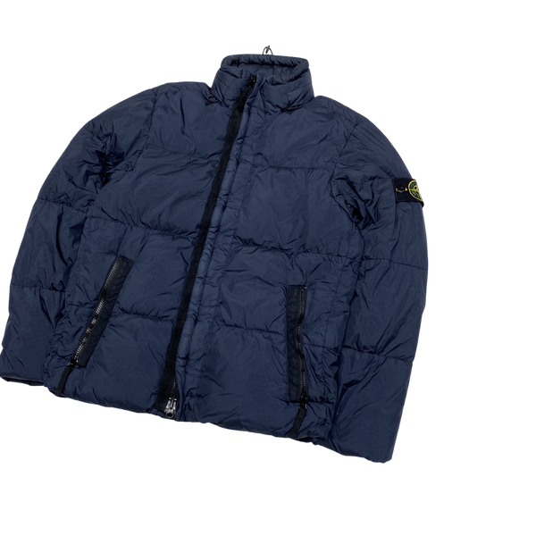 Stone Island 2017 Navy Crinkle Reps NY Down Puffer
