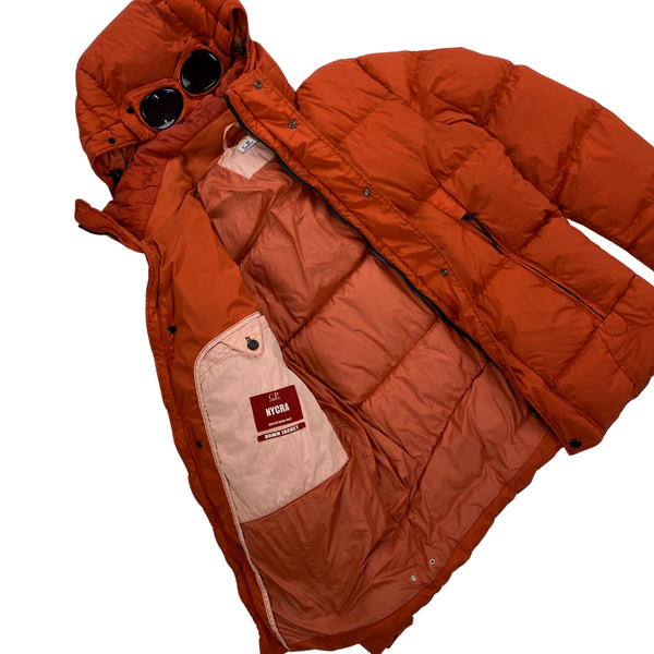 CP Company Orange Nycra Stretch Goggle Puffer Jacket