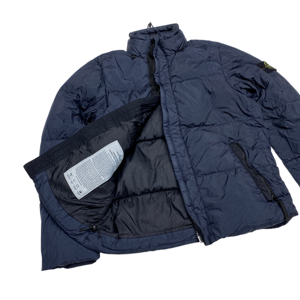 Stone Island 2017 Navy Crinkle Reps NY Down Puffer