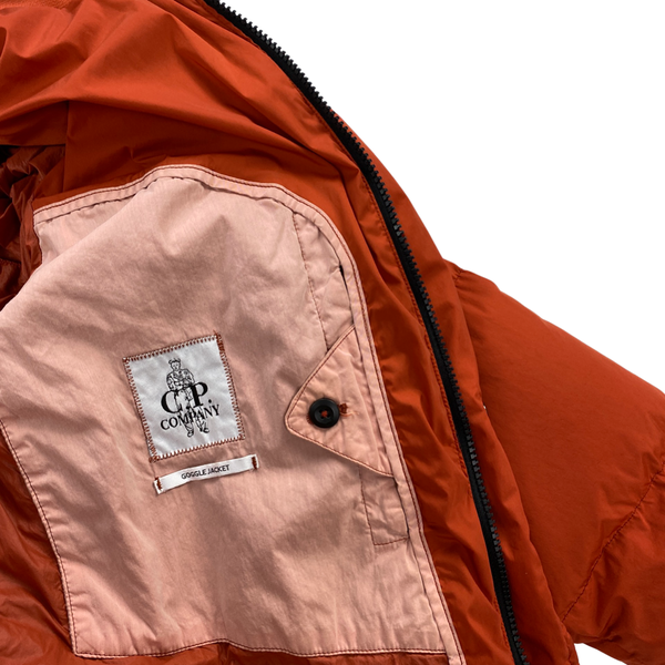 CP Company Orange Nycra Stretch Goggle Puffer Jacket