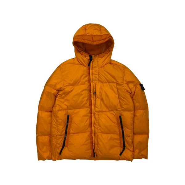 Stone Island 2017 Orange Crinkle Reps Puffer Jacket