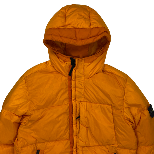 Stone Island 2017 Orange Crinkle Reps Puffer Jacket