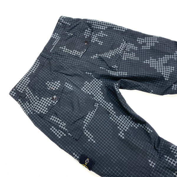 Stone Island Grid Check Nylon Cargo Trousers