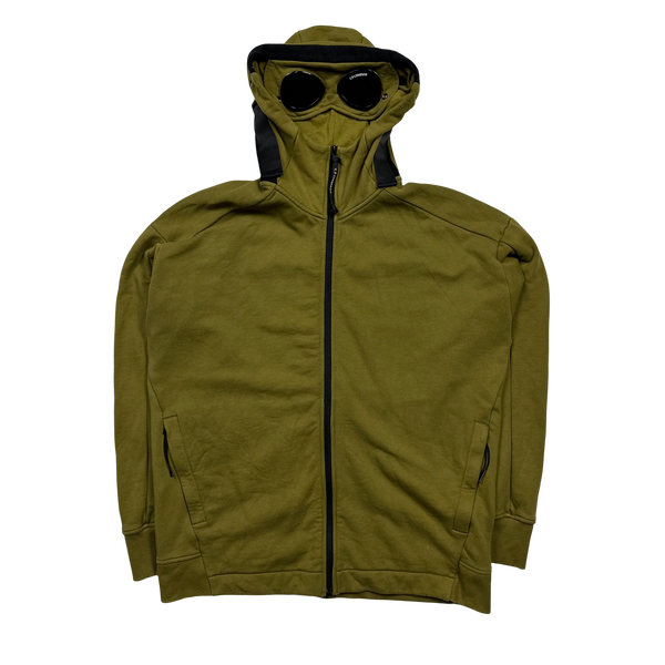 CP Company Olive Green Cotton Goggle Hoodie - XXL