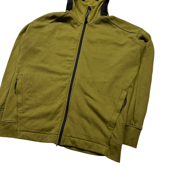 CP Company Olive Green Cotton Goggle Hoodie - XXL