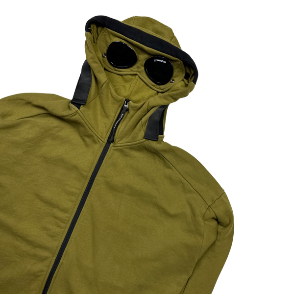 CP Company Olive Green Cotton Goggle Hoodie - XXL