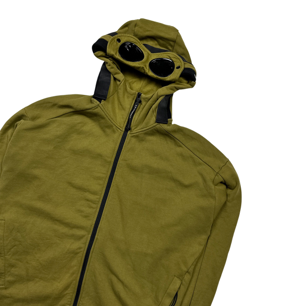 CP Company Olive Green Cotton Goggle Hoodie - XXL