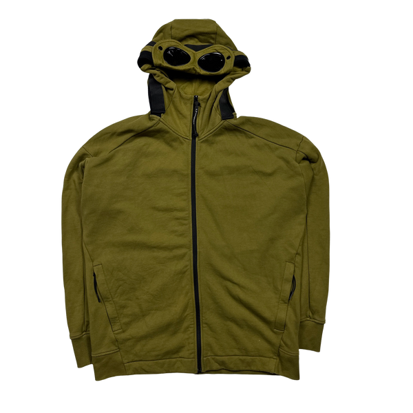 CP Company Olive Green Cotton Goggle Hoodie - XXL
