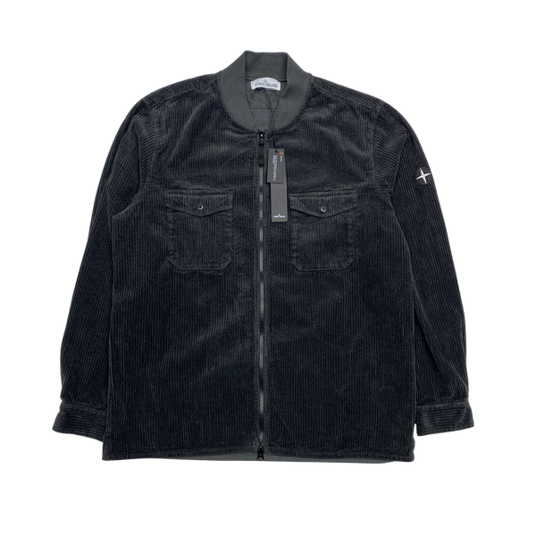 Stone Island Charcoal Grey Corduroy Zipped Bomber