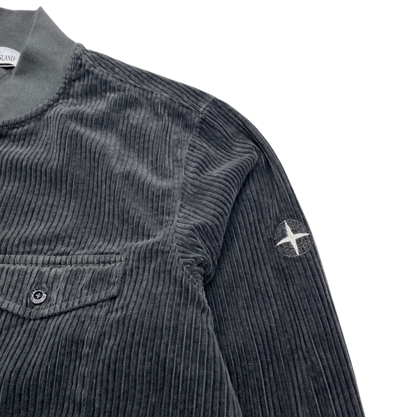 Stone Island Charcoal Grey Corduroy Zipped Bomber