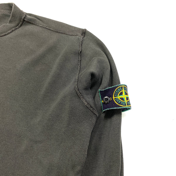 Stone Island Vintage 1998 Brown Ribbed Cotton Jumper